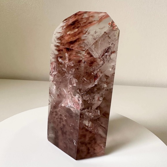 Fire Amphibole Quartz Angel Phantom Quartz Tower Crystal Natural - Picture 3 of 5